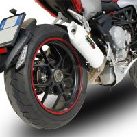 Exhaust compatible with Mv Agusta Rivale - Stradale 800 2014-2016, Albus Ceramic, Homologated legal slip-on exhaust including removable db killer and link pipe
