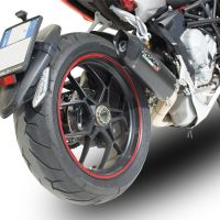 Exhaust compatible with Mv Agusta Rivale - Stradale 800 2014-2016, Furore Nero, Homologated legal slip-on exhaust including removable db killer and link pipe