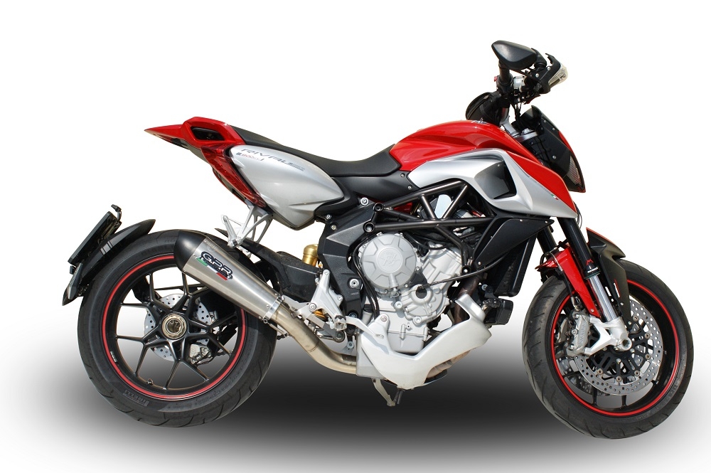 Esapament GPR compatibil cu Mv Agusta Rivale - Stradale 800 2014 Evacuare slip-on omologata, inclusiv db killer detașabil și cot de legătură,New Grand Prix Evo Titanium