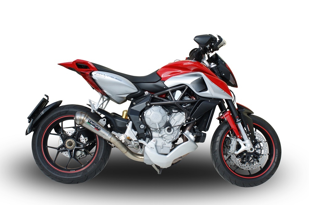 Esapament GPR compatibil cu Mv Agusta Rivale - Stradale 800 2014 Evacuare slip-on omologata, inclusiv db killer detașabil și cot de legătură,Powercone Evo