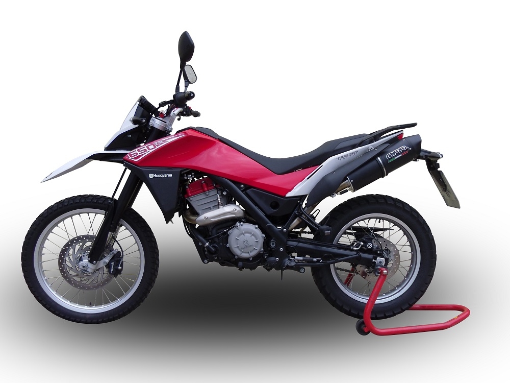 Exhaust compatible with Husqvarna TERRA - STRADA TR 650 2013-2015, Furore Nero, Homologated legal full system exhaust, including removable db killer and catalyst