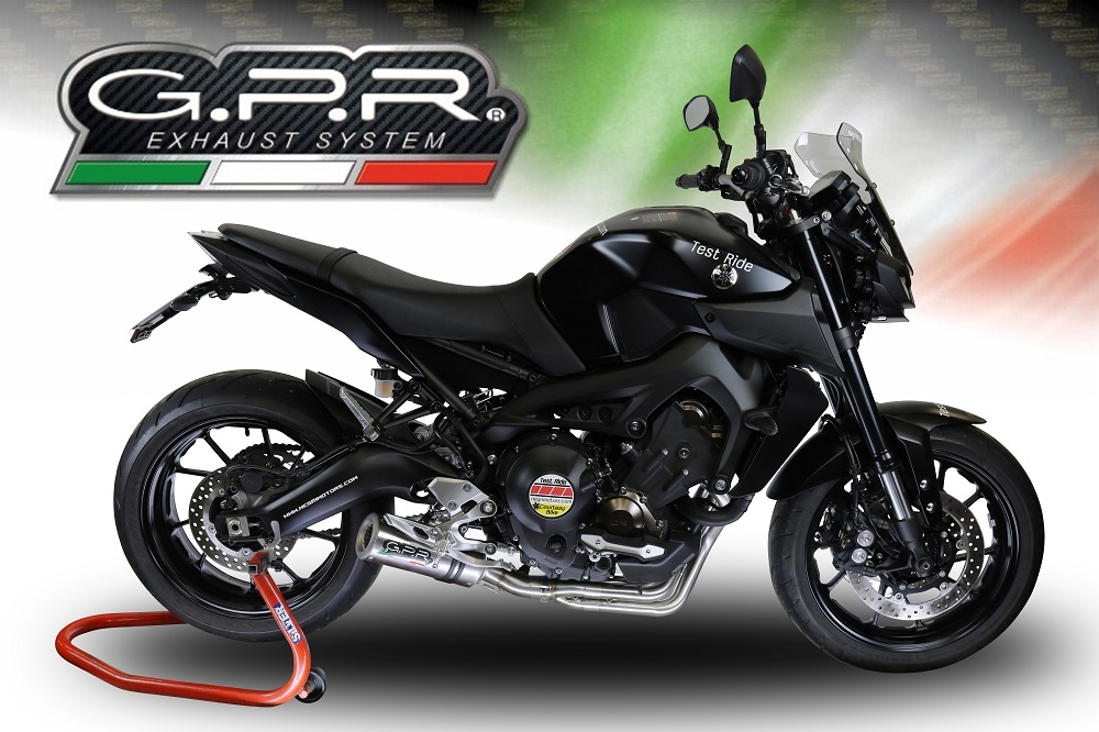 Exhaust compatible with Yamaha Mt-09 Tracer 900 2015-2016, M3 Inox , Homologated legal full system exhaust, including removable db killer