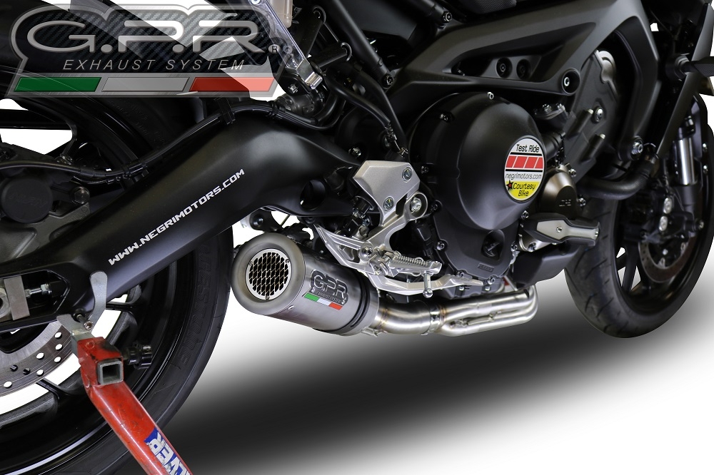 Exhaust compatible with Yamaha Mt-09 Tracer 900 2015-2016, M3 Inox , Homologated legal full system exhaust, including removable db killer