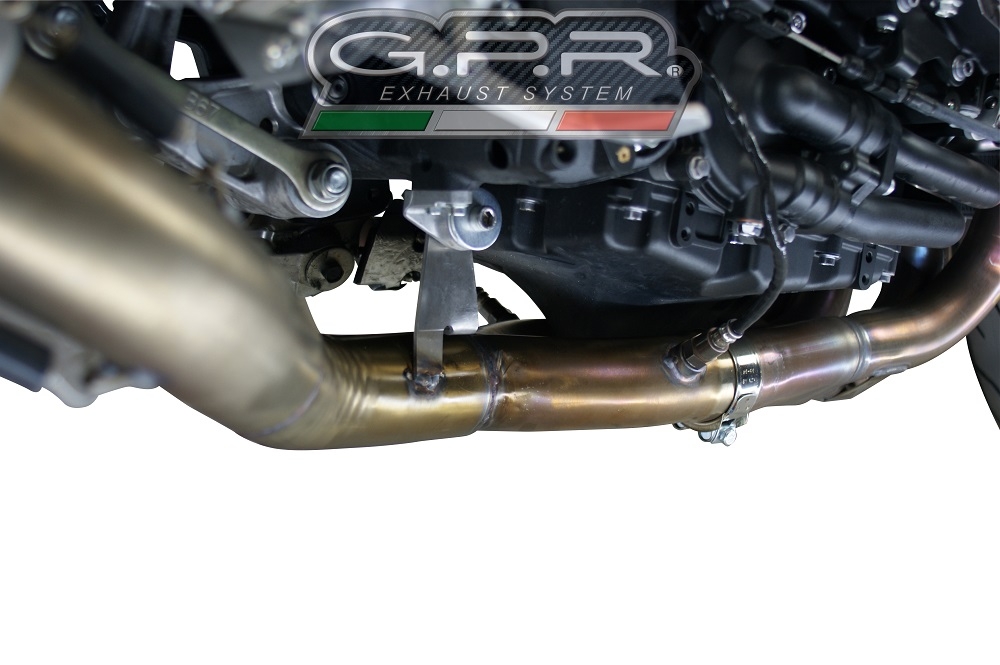 Exhaust compatible with Yamaha Mt-10 2016-2024, Furore Evo4 Nero, Homologated legal Mid-full system exhaust, including removable db killer and catalyst