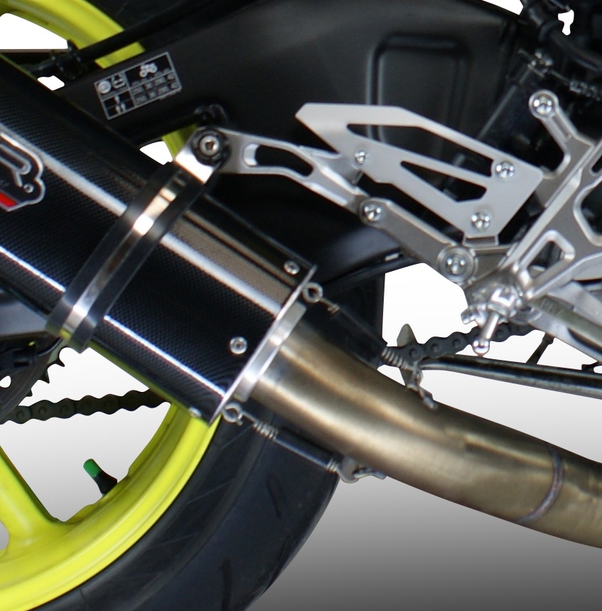 Esapament GPR compatibil cu Benelli Leoncino 500  2017 Evacuare slip-on de curse, inclusiv cot de legătură,M3 Inox 