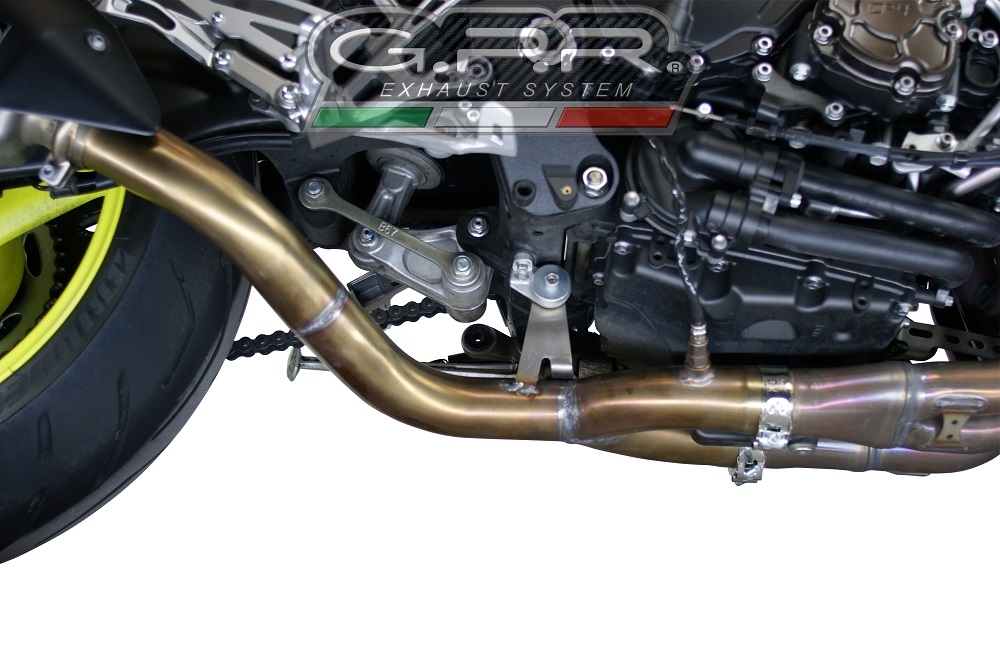 Exhaust compatible with Yamaha Mt-10 2016-2024, Furore Evo4 Nero, Homologated legal Mid-full system exhaust, including removable db killer and catalyst
