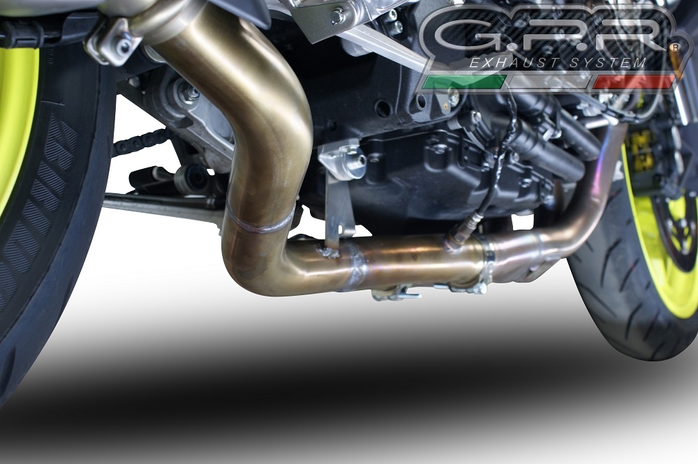 Exhaust compatible with Yamaha Mt-10 2016-2024, Furore Evo4 Nero, Homologated legal Mid-full system exhaust, including removable db killer and catalyst