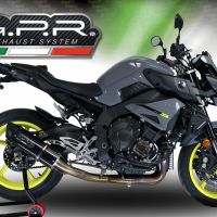 Exhaust compatible with Yamaha Mt-10 2016-2024, Furore Evo4 Nero, Homologated legal Mid-full system exhaust, including removable db killer and catalyst