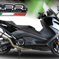 Esapament GPR compatibil cu Yamaha T-Max 530 2017 Sistem complet de evacuare legal omologat, inclusiv db killer și catalizator detașabil,New Grand Prix Evo Titanium