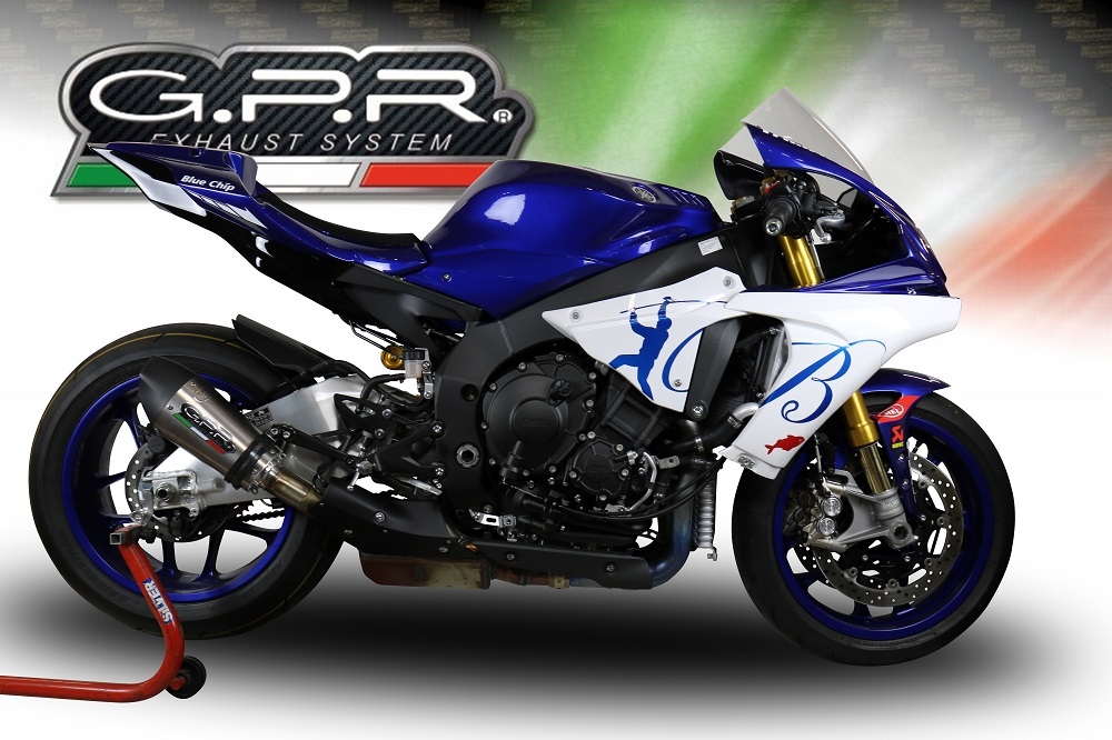  Yamaha Yzf R1-R1-M 2020 Evacuare slip-on omologata, inclusiv db killer detașabil și cot de legătură,New Grand Prix Evo Titanium