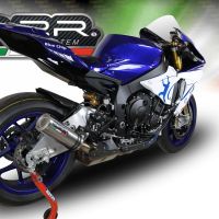 Exhaust compatible with Yamaha Yzf R1-R1-M 2015-2016, M3 Inox , Homologated legal slip-on exhaust including removable db killer and link pipe