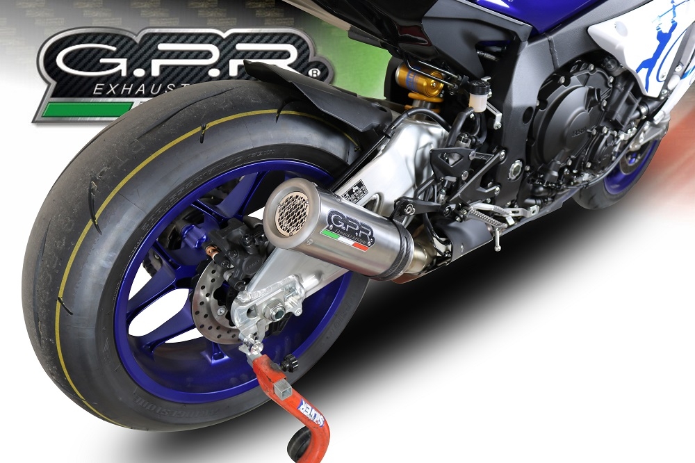 Exhaust compatible with Yamaha Yzf R1-R1-M 2015-2016, M3 Inox , Homologated legal slip-on exhaust including removable db killer and link pipe