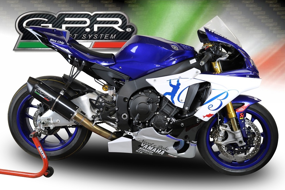 Exhaust compatible with Yamaha Yzf R1-R1-M 2017-2019, Furore Nero, Racing mid-full system exhaust