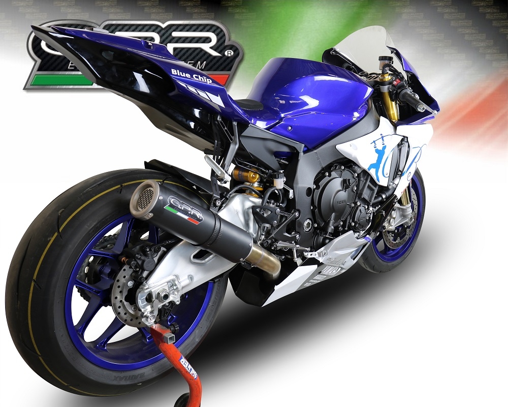   Yamaha Yzf R1-R1-M 2017 Sistem de evacuare de curse la mijlocul complet,M3 Black Titanium