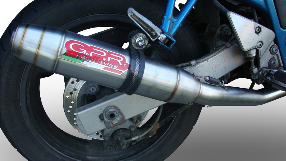 Esapament GPR compatibil cu Suzuki Gsf 1200 Bandit - S  2005 Evacuare slip-on omologata, inclusiv db killer detașabil și cot de legătură,Deeptone Inox