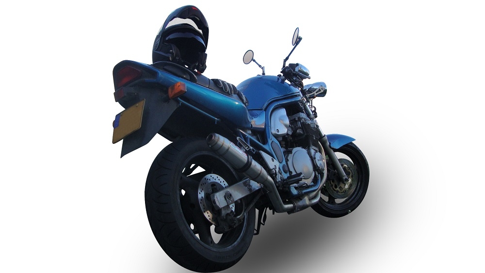Esapament GPR compatibil cu Suzuki Gsf 1200 Bandit - S  2005 Evacuare slip-on omologata, inclusiv db killer detașabil și cot de legătură,Deeptone Inox