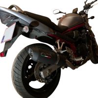 Exhaust compatible with Suzuki Gsf 650 Bandit - S 2005-2006, Furore Nero, Homologated legal slip-on exhaust including removable db killer and link pipe