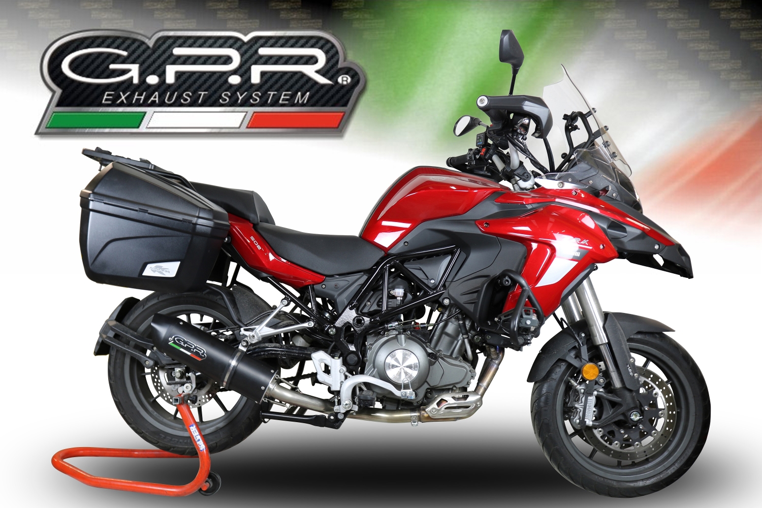 Esapament GPR compatibil cu Benelli Trk 502 2017 Evacuare slip-on omologata, inclusiv db killer detașabil, cot de legătură și catalizator,Furore Evo4 Nero