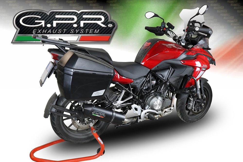 Esapament GPR compatibil cu Benelli Trk 502 2017 Evacuare slip-on omologata, inclusiv db killer detașabil, cot de legătură și catalizator,Furore Evo4 Nero