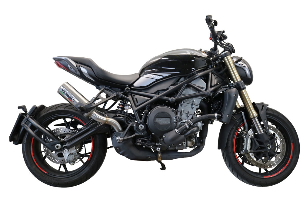 Esapament GPR compatibil cu Benelli 752 S 2022 Evacuare slip-on omologata, inclusiv db killer detașabil și cot de legătură,M3 Inox 
