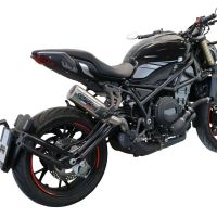 Esapament GPR compatibil cu Benelli 752 S 2022 Evacuare slip-on omologata, inclusiv db killer detașabil și cot de legătură,M3 Inox 