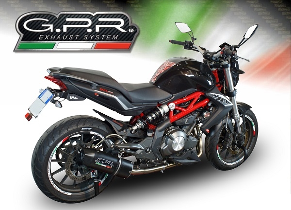 Esapament GPR compatibil cu Benelli Bn 302 S 2017 Evacuare slip-on omologata, inclusiv db killer detașabil și cot de legătură,Furore Evo4 Nero