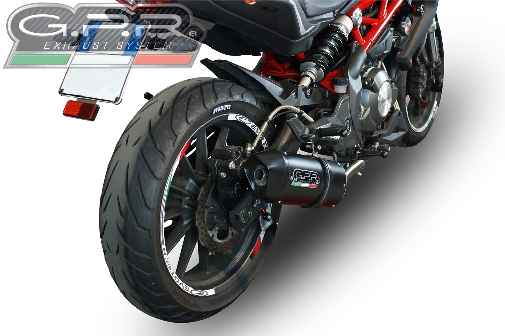 Esapament GPR compatibil cu Benelli Bn 302 S 2017 Evacuare slip-on omologata, inclusiv db killer detașabil și cot de legătură,Furore Evo4 Nero