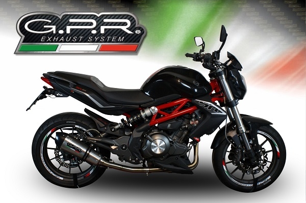 Esapament GPR compatibil cu Benelli Bn 302 S 2017 Evacuare slip-on omologata, inclusiv db killer detașabil și cot de legătură,New Grand Prix Evo Titanium