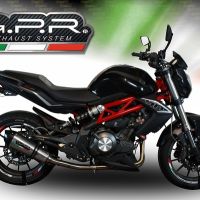 Esapament GPR compatibil cu Benelli Bn 302 S 2017 Evacuare slip-on omologata, inclusiv db killer detașabil și cot de legătură,New Grand Prix Evo Titanium