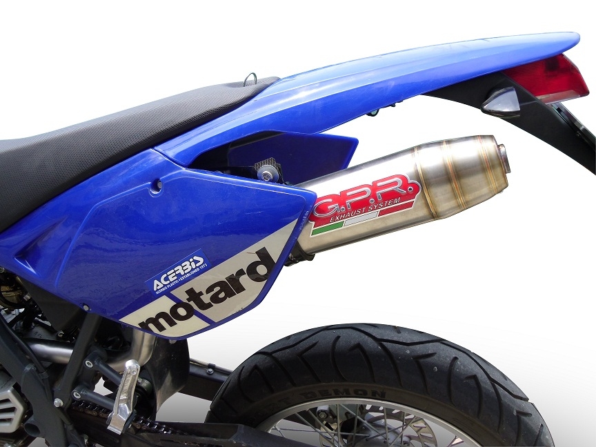 Esapament GPR compatibil cu Beta RR 125 Enduro Ac 4t 2005 Evacuare slip-on omologata, inclusiv db killer detașabil și cot de legătură,Deeptone Inox