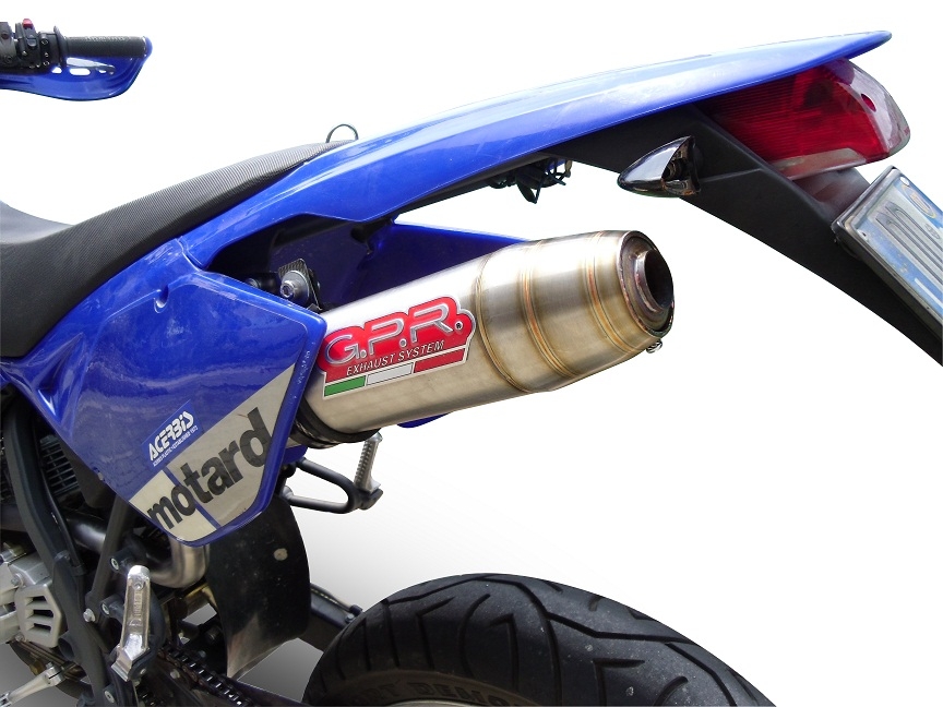 Esapament GPR compatibil cu Beta RR 125 Enduro Ac 4t 2005 Evacuare slip-on omologata, inclusiv db killer detașabil și cot de legătură,Deeptone Inox