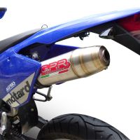Esapament GPR compatibil cu Beta RR 125 Enduro Ac 4t 2005 Evacuare slip-on omologata, inclusiv db killer detașabil și cot de legătură,Deeptone Inox