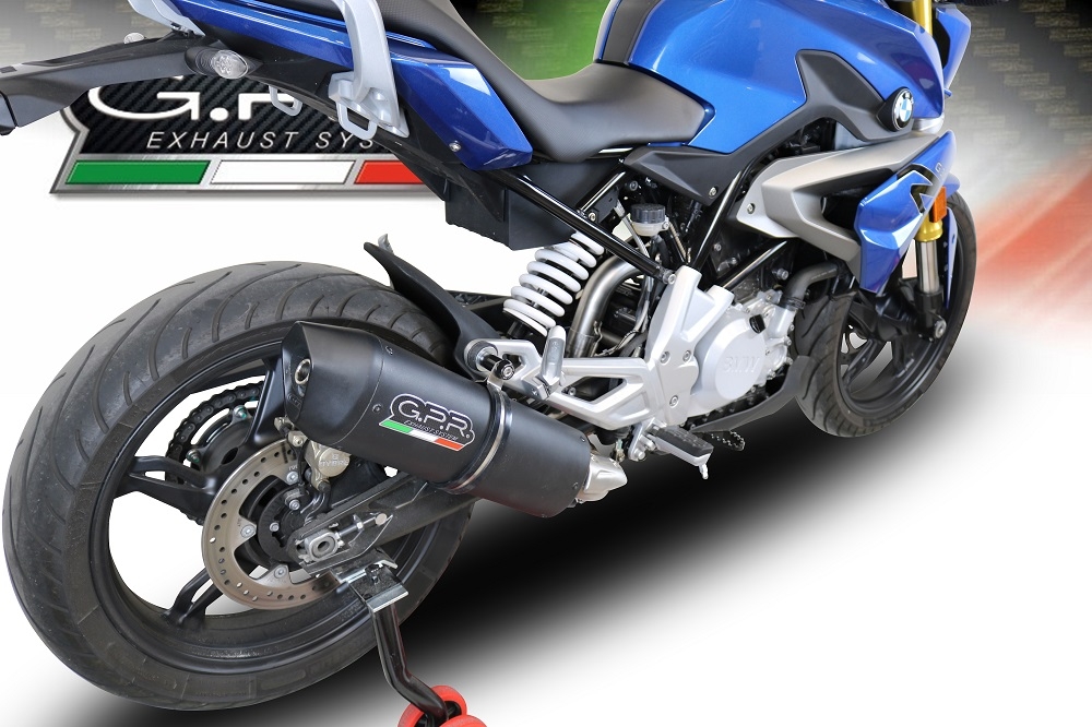 Exhaust compatible with Bmw G 310 R 2017-2021, Furore Evo4 Nero, Homologated legal full system exhaust, including removable db killer and catalyst
