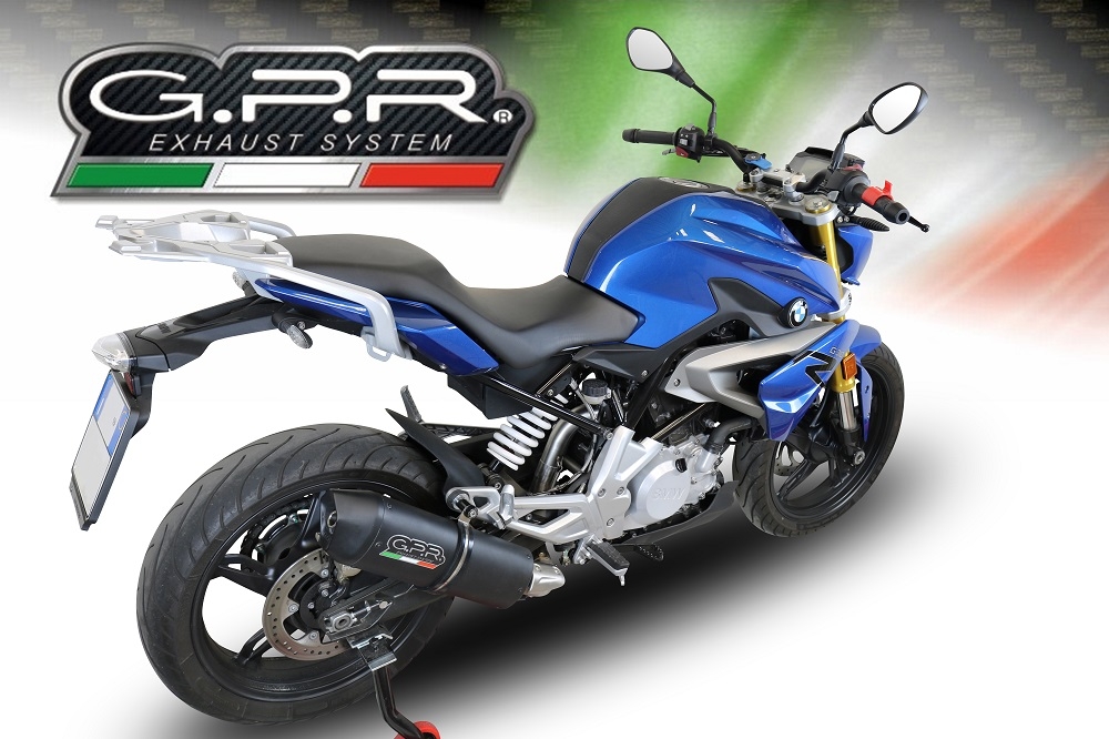 Exhaust compatible with Bmw G 310 R 2017-2021, Furore Evo4 Nero, Homologated legal full system exhaust, including removable db killer and catalyst