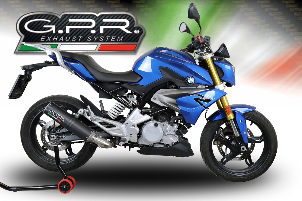 Esapament GPR compatibil cu Bmw G 310 R 2022 Sistem complet de evacuare legal omologat, inclusiv db killer și catalizator detașabil,M3 Black Titanium