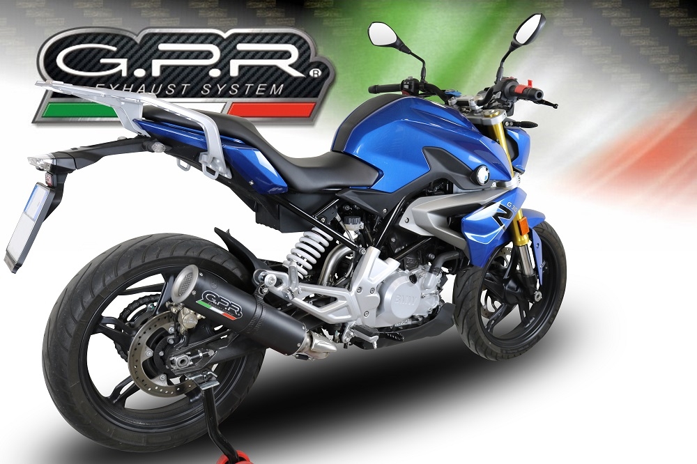 Esapament GPR compatibil cu Bmw G 310 R 2022 Sistem complet de evacuare legal omologat, inclusiv db killer și catalizator detașabil,M3 Black Titanium