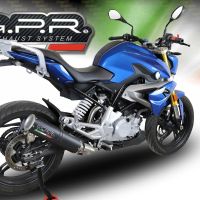 Esapament GPR compatibil cu Bmw G 310 R 2022 Sistem complet de evacuare legal omologat, inclusiv db killer și catalizator detașabil,M3 Black Titanium