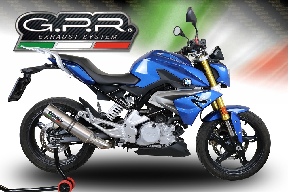 Esapament GPR compatibil cu Bmw G 310 R 2022 Sistem complet de evacuare legal omologat, inclusiv db killer și catalizator detașabil,M3 Inox 