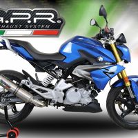 Esapament GPR compatibil cu Bmw G 310 R 2022 Sistem complet de evacuare legal omologat, inclusiv db killer și catalizator detașabil,M3 Inox 