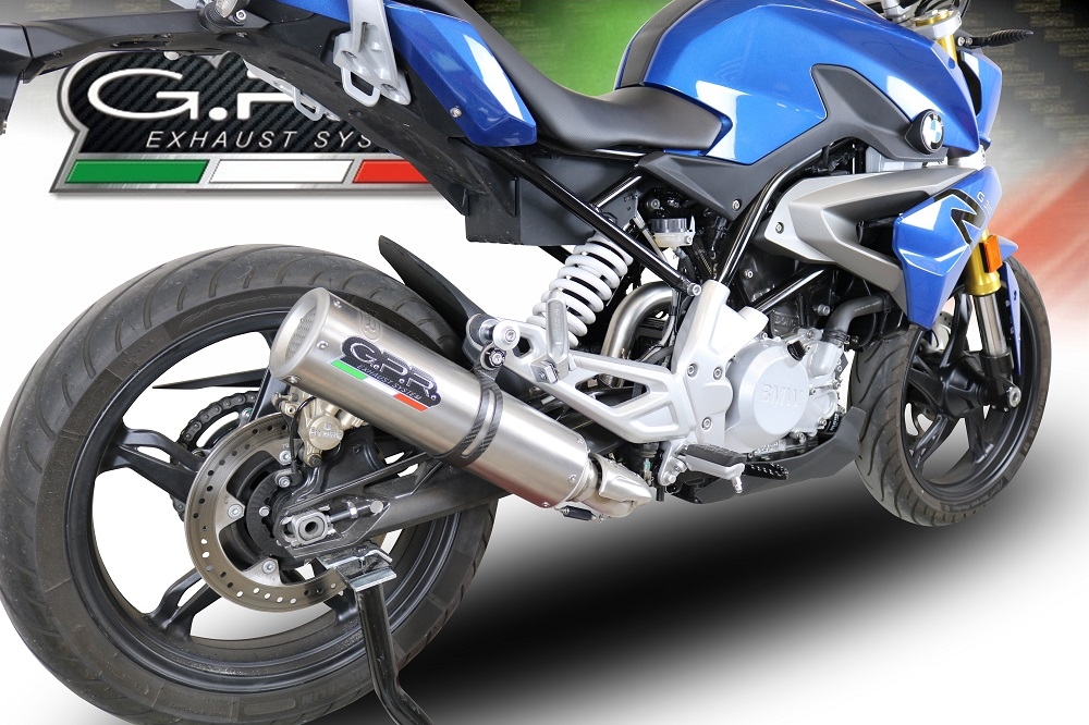 Esapament GPR compatibil cu Bmw G 310 R 2022 Sistem complet de evacuare legal omologat, inclusiv db killer și catalizator detașabil,M3 Inox 