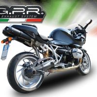 Esapament GPR compatibil cu Bmw R 1200 S 2006 Evacuare cu dublă omologare legală, inclusiv db killers și coturi de legătură detașabile,Furore Nero