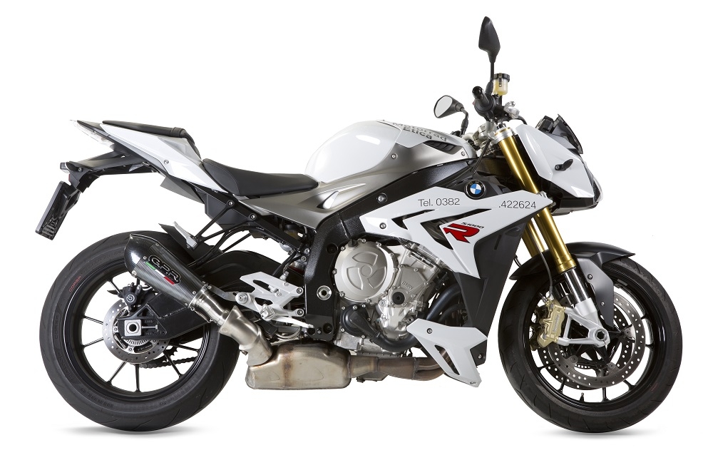 Esapament GPR compatibil cu Bmw S 1000 R -M 2014 Evacuare slip-on omologata, inclusiv db killer detașabil și cot de legătură,New Grand Prix Evo Poppy