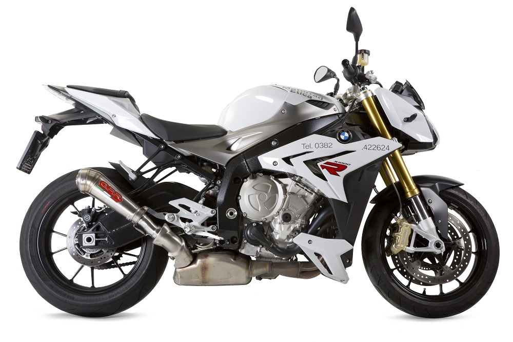 Esapament GPR compatibil cu Bmw S 1000 R -M 2014 Evacuare slip-on omologata, inclusiv db killer detașabil și cot de legătură,Powercone Evo
