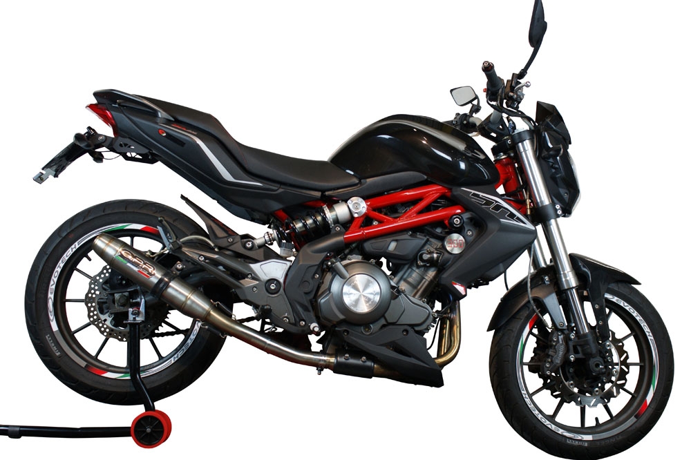 Esapament GPR compatibil cu Benelli Bn 302 S 2015 Evacuare slip-on omologata, inclusiv db killer detașabil și cot de legătură,Deeptone Inox