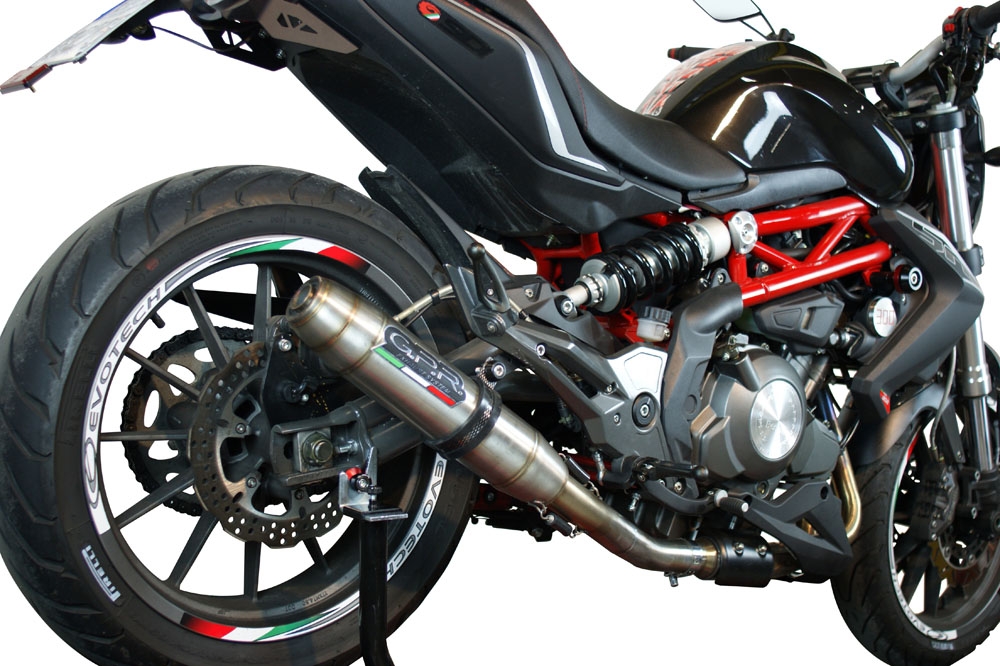 Esapament GPR compatibil cu Benelli Bn 302 S 2015 Evacuare slip-on omologata, inclusiv db killer detașabil și cot de legătură,Deeptone Inox