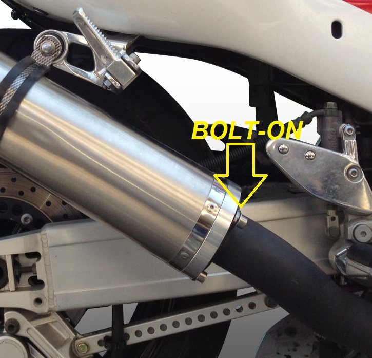 Exhaust compatible with Hyosung Comet 250 GT - R 2001-2014, Inox Tondo, Homologated legal bolt-on silencer including removable db killer