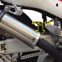 Exhaust compatible with Hyosung Comet 250 GT - R 2001-2014, Inox Tondo, Homologated legal bolt-on silencer including removable db killer