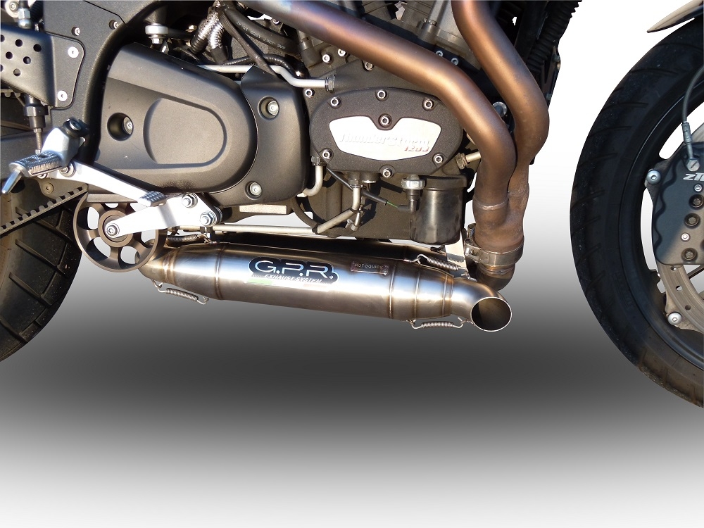 Esapament GPR compatibil cu Buell Xb 9 2003 Evacuare cu dublă omologare legală, inclusiv db killers și coturi de legătură detașabile,Deeptone Inox