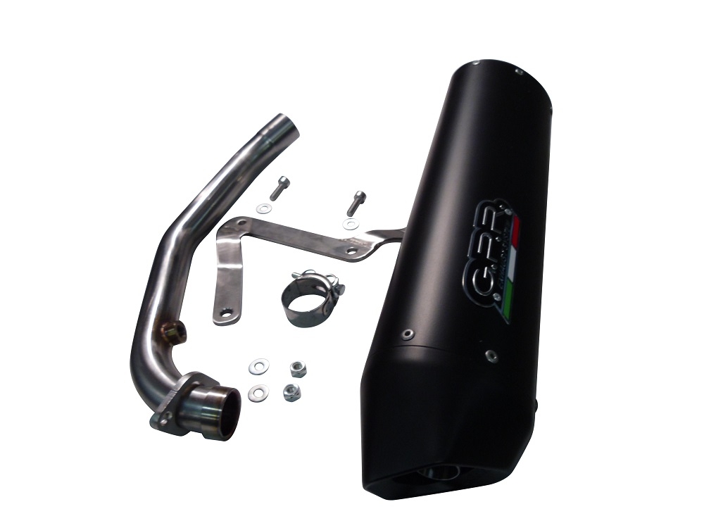 Exhaust compatible with Honda Dylan 150 2000-2006, Furore Nero, Homologated legal full system exhaust, including removable db killer