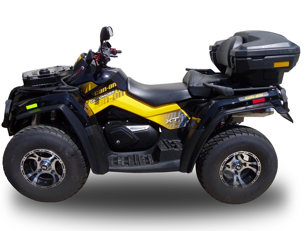 Esapament GPR compatibil cu Can Am Outlander 800 R short chassis 2013 Evacuare slip-on omologata, inclusiv db killer detașabil și cot de legătură,Deeptone Atv